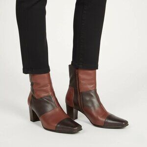 BLONDO Womens 6 Patchwork AquaProtect Leather Stacked Heel Boots